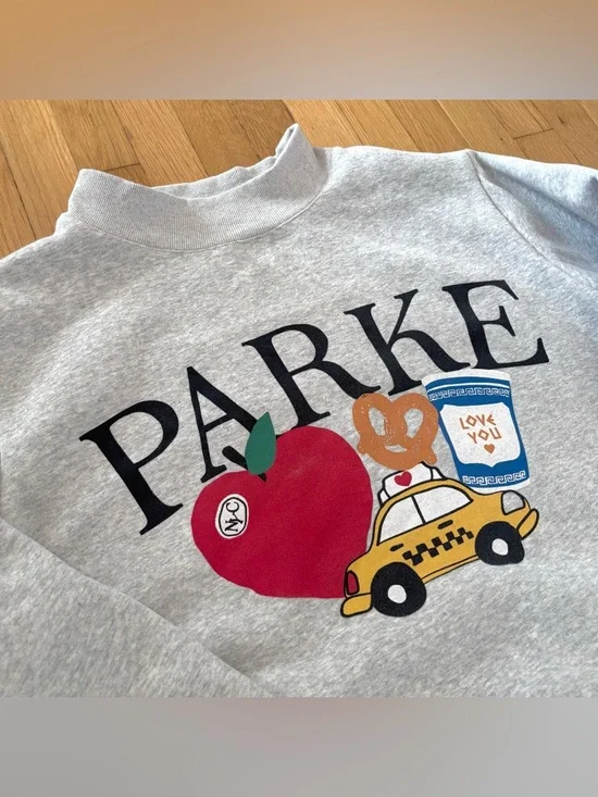 PARKE New York Sweatshirt Mock Neck Limited Edition NYC Taxi Size L/XL - Picture 4 of 10